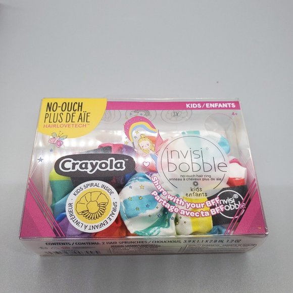 2 Invisibobble SPRUNCHIE MultiPack 2pc Crayola Childrens Colorful Hair Tie - Picture 2 of 4